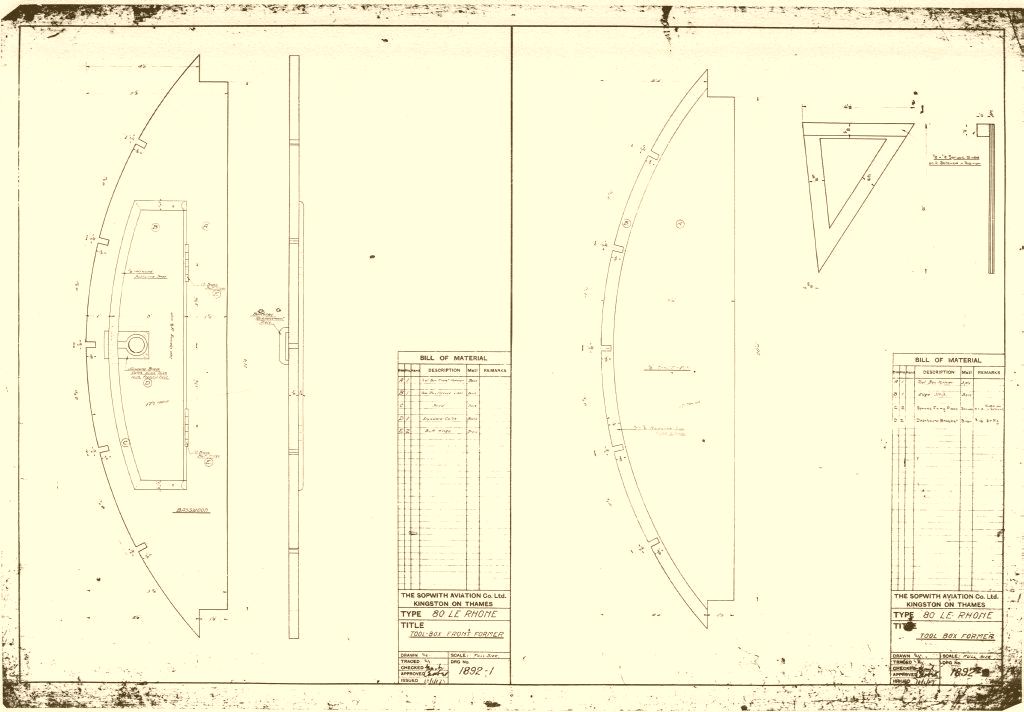 Sopwith Pup — Original WWI Engineering Blueprints · Factory Drawings Archive · Digital Download