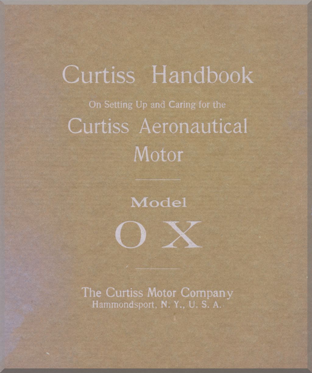 Curtiss OX-5 Aircraft Engine Manuals Collection - Digital Download