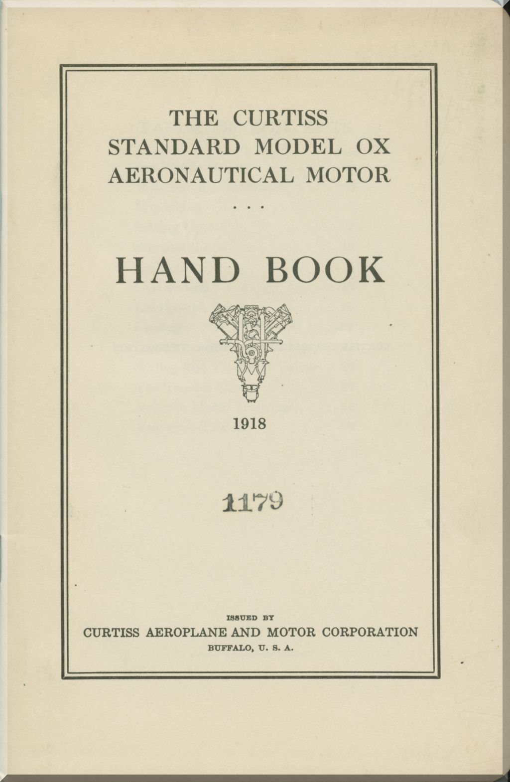 Curtiss OX-5 Aircraft Engine Manuals Collection - Digital Download
