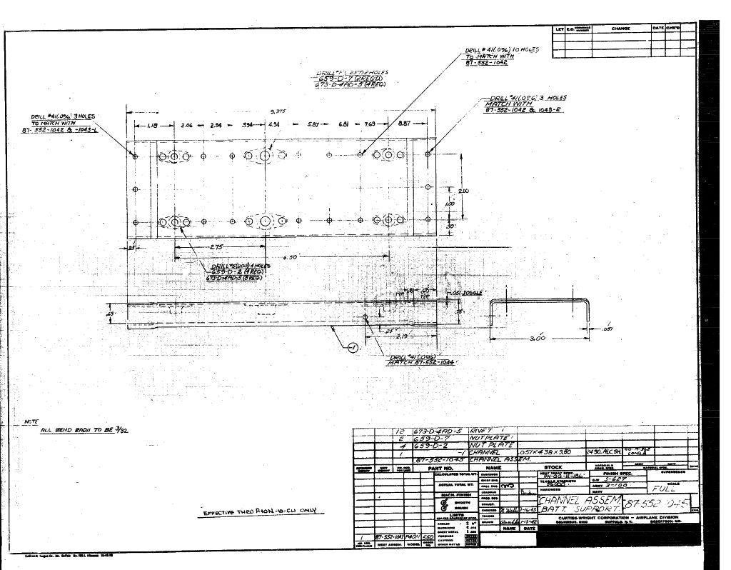 Curtiss P-40 E N Aircraft Blueprints Engineering Drawings - Download