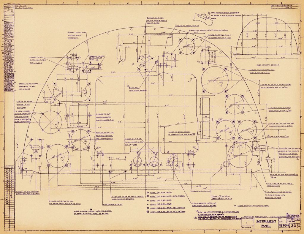 Supermarine Spitfire Mk.IX Aircraft Blueprints Engineering Drawings - Download
