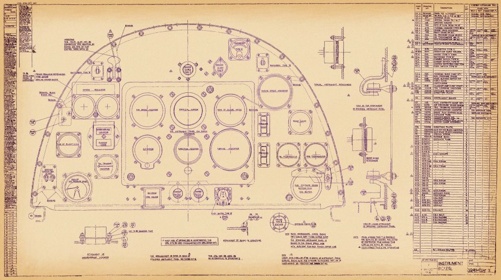 Supermarine Spitfire Mk.I Mk. II Aircraft Blueprints Engineering Drawings - Download