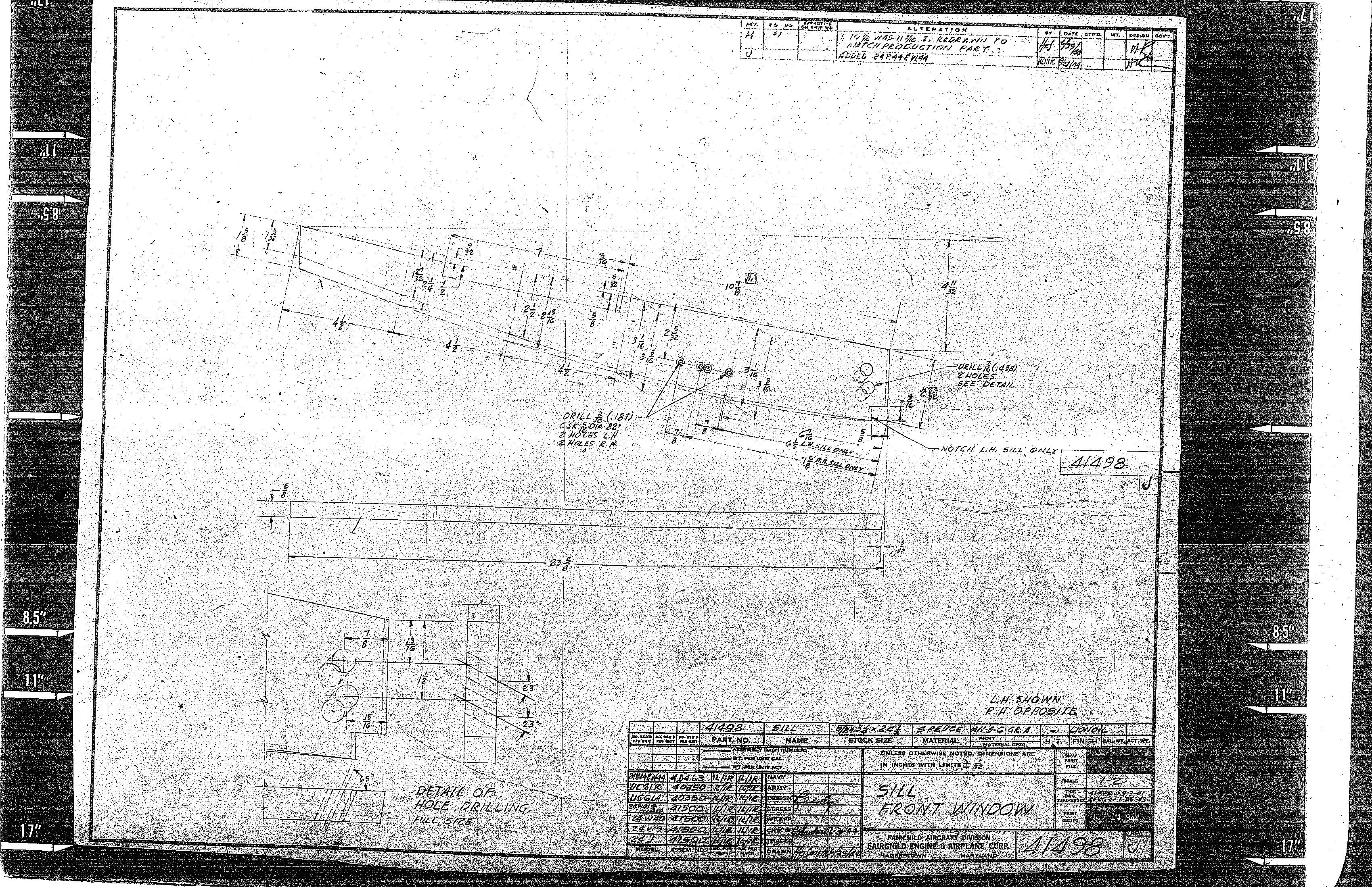 Fairchild F-24 Argus Aircraft Engineering Blueprints - Digital Download