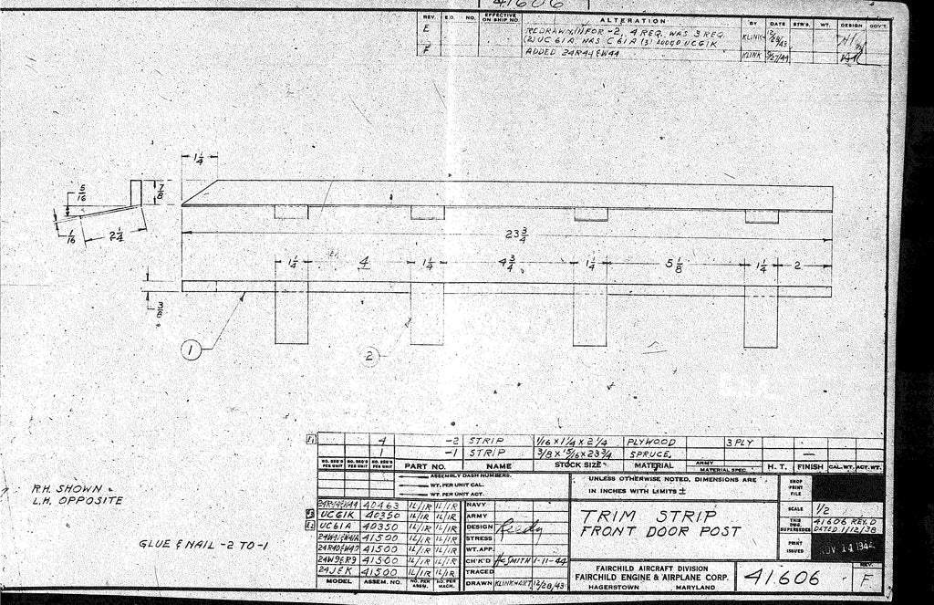 Fairchild F-24 Argus Aircraft Engineering Blueprints - Digital Download