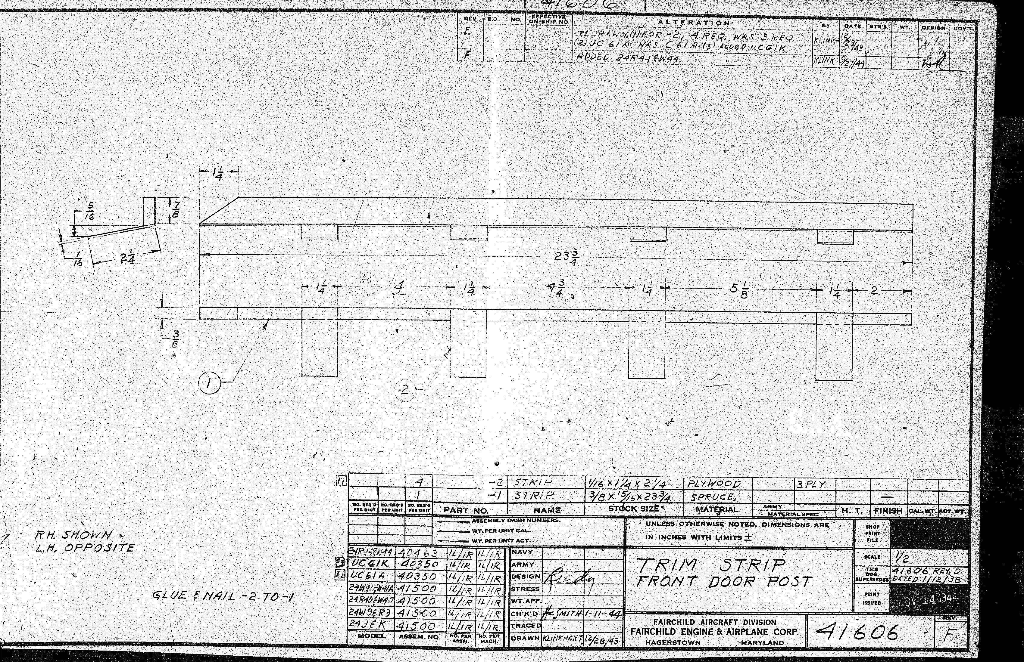 Fairchild F-24 Argus Aircraft Engineering Blueprints - Digital Download