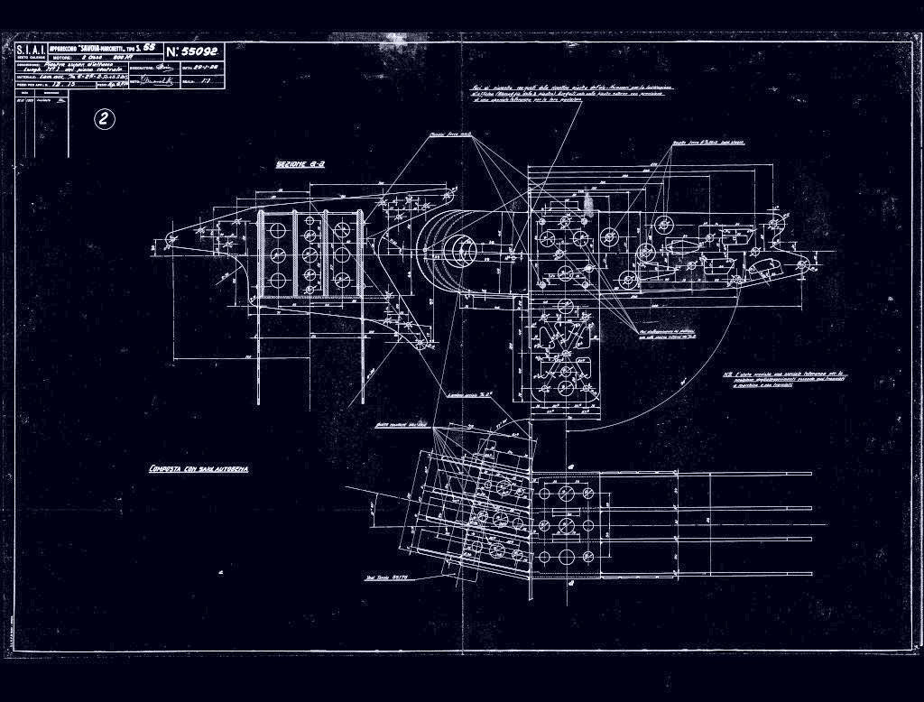 Savoia Marchetti S.55 Aircraft Blueprints Engineering Drawings - Digital Download