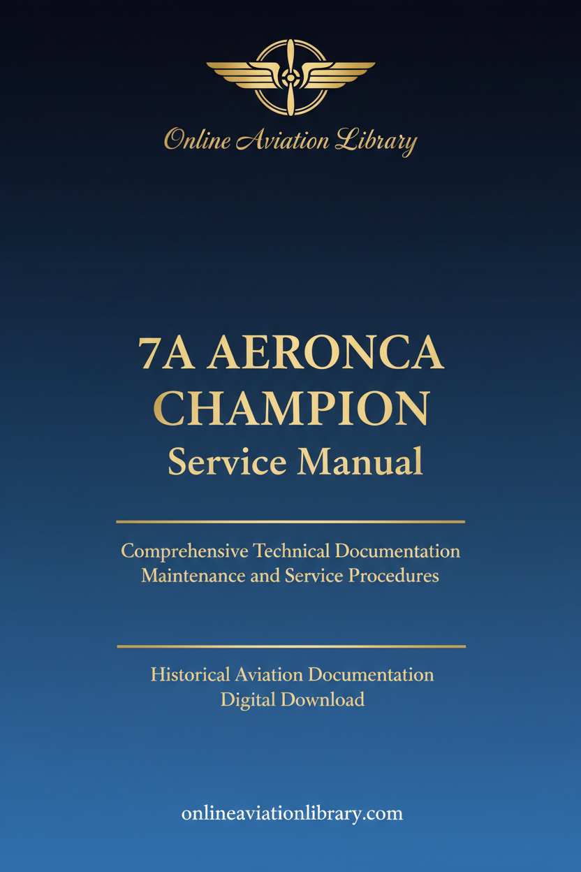 7A Aeronca Champion Service Manual Standard Cover Page