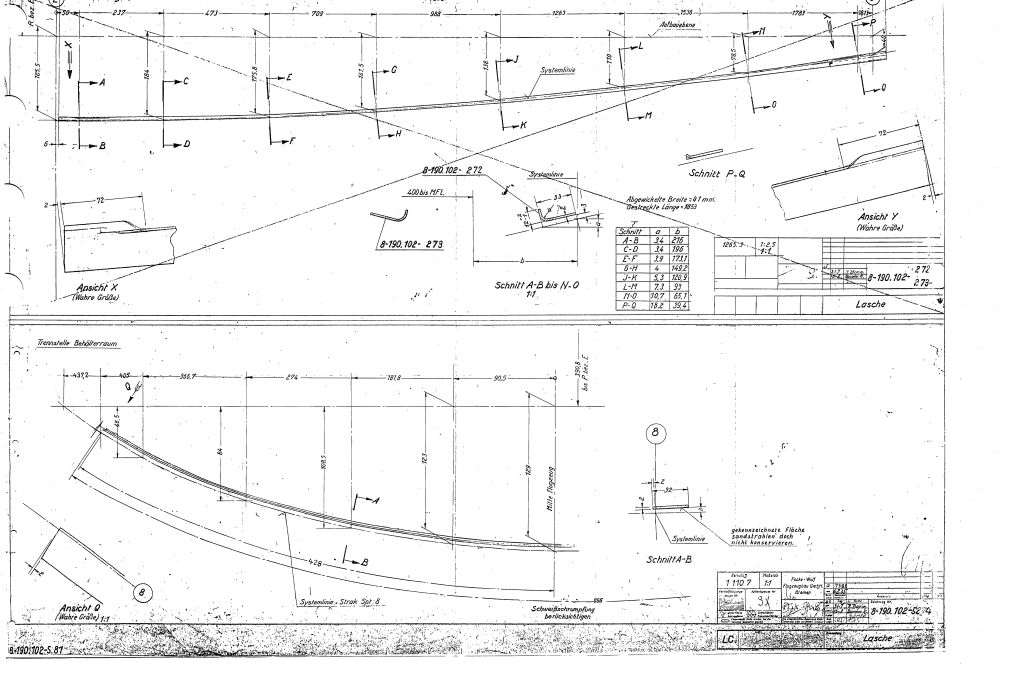 Focke Wulf Fw-190 A-8 Aircraft Engineering Blueprints - Digital Download