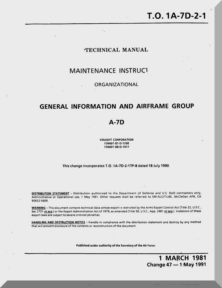 LTV A-7 Corsair II Aircraft Manuals Collection