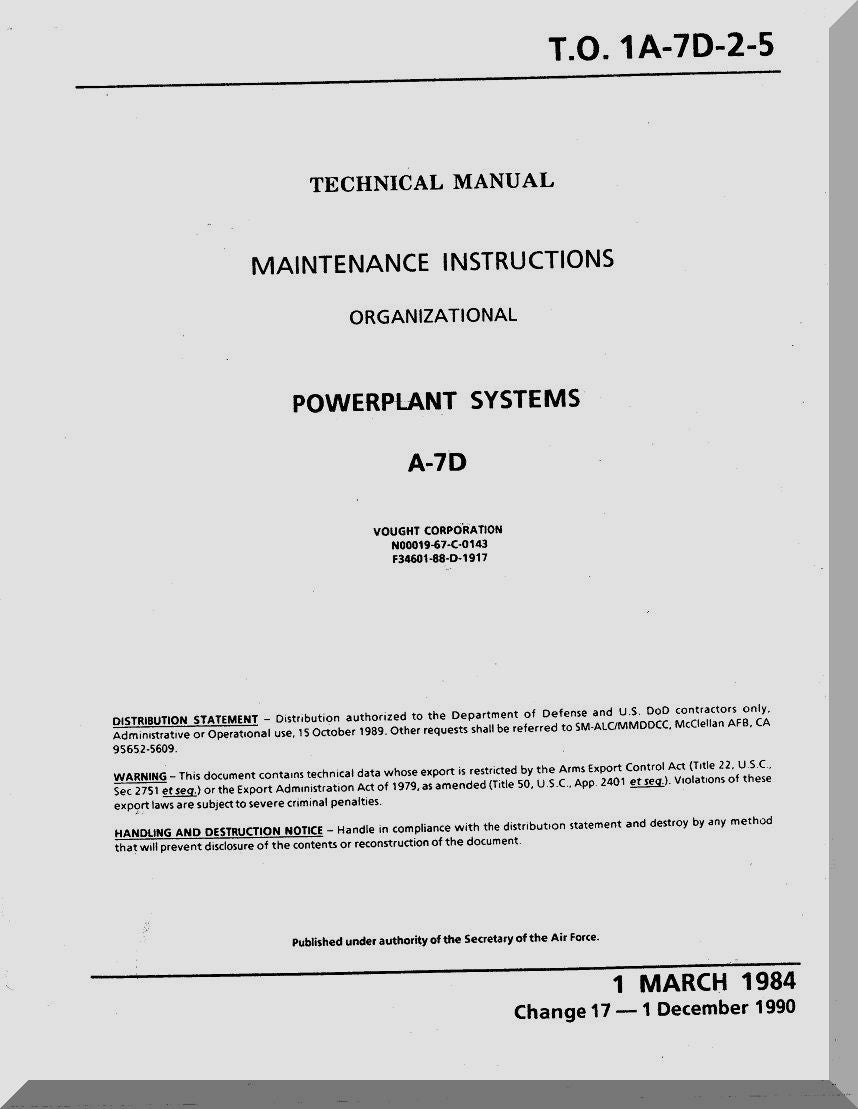 LTV A-7 Corsair II Aircraft Manuals Collection