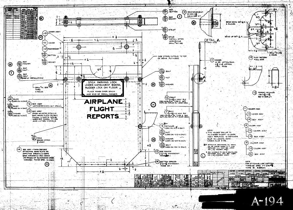Stearman PT-13 -17 N2S Aircraft Blueprints Engineering Drawings - Download