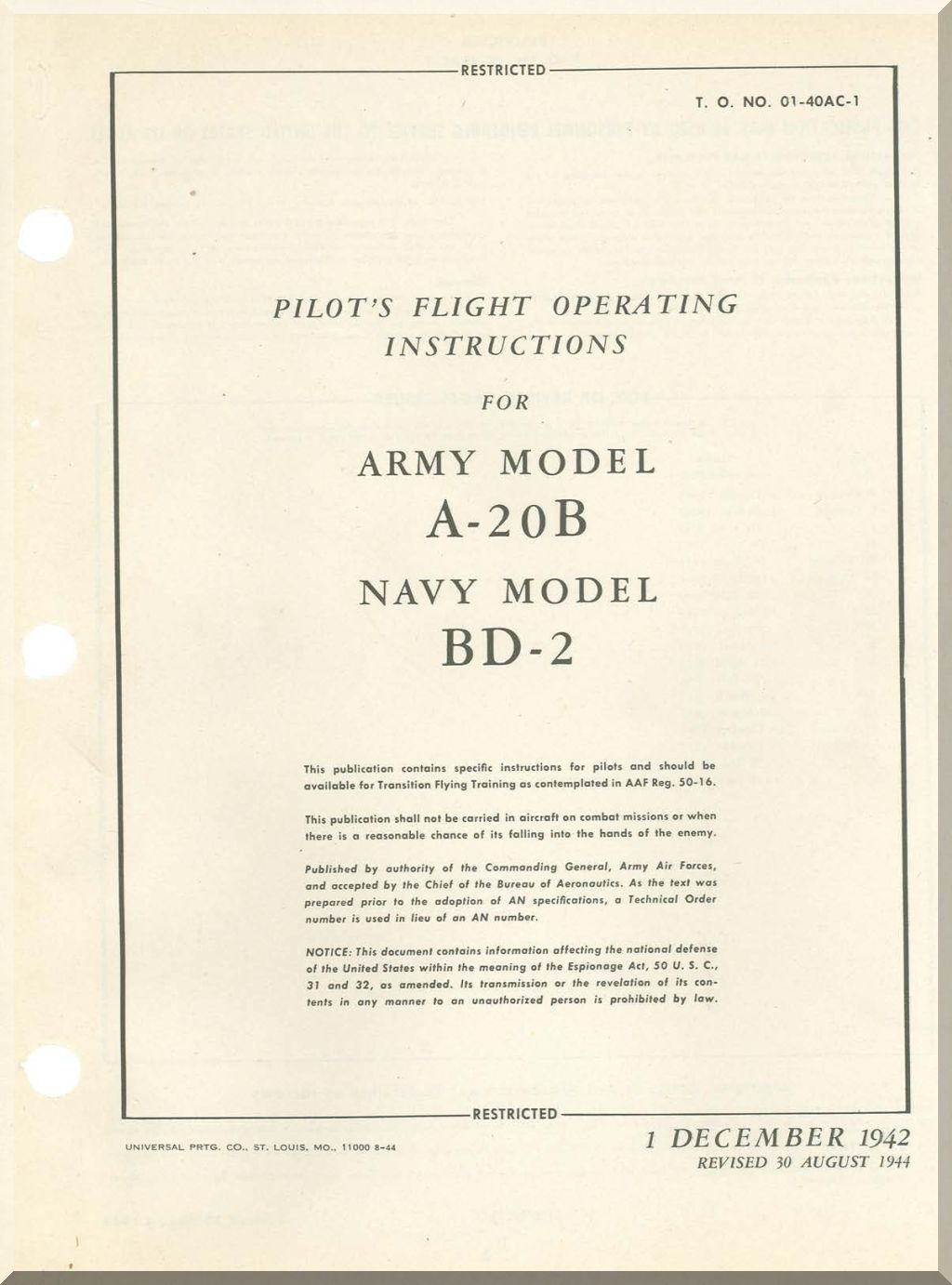 Douglas A-20 Boston/Havoc Manuals Collection - Comprehensive Digital Archive