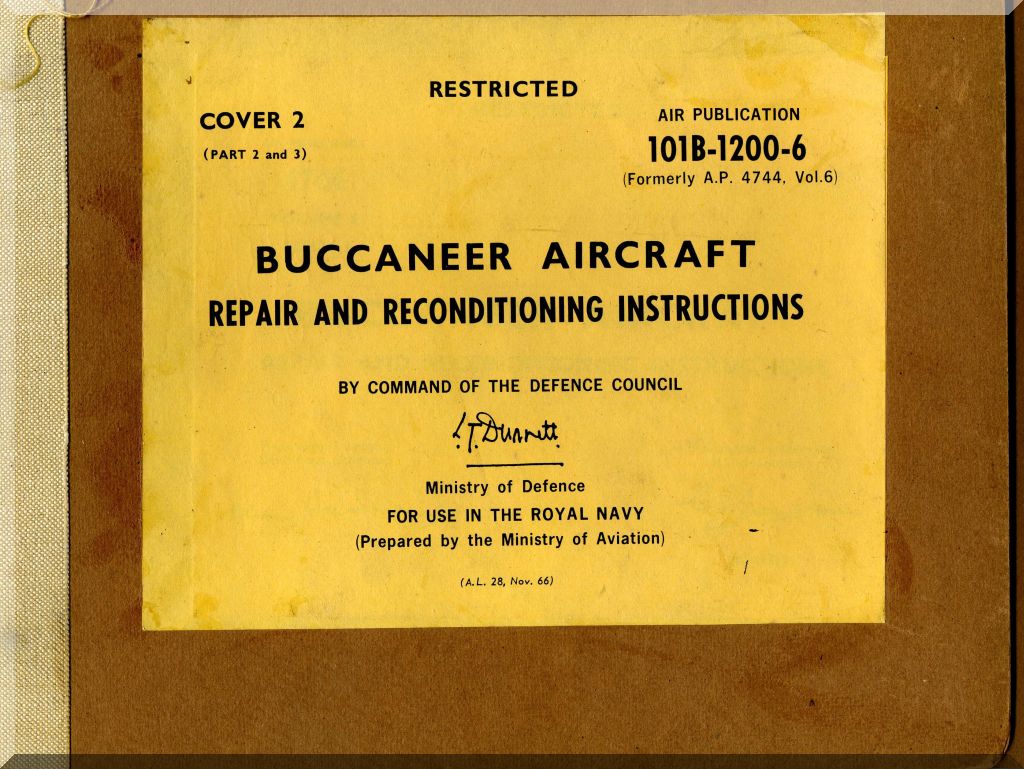 Blackburn Buccaneer  S Mk.2   Aircraft   Repair and Reconditioning Instruction Manual -  Cover 2 - AP 101B-1200-6-1987