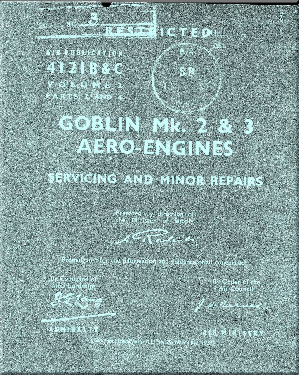 Comprehensive De Havilland Goblin Engine Technical Documentation