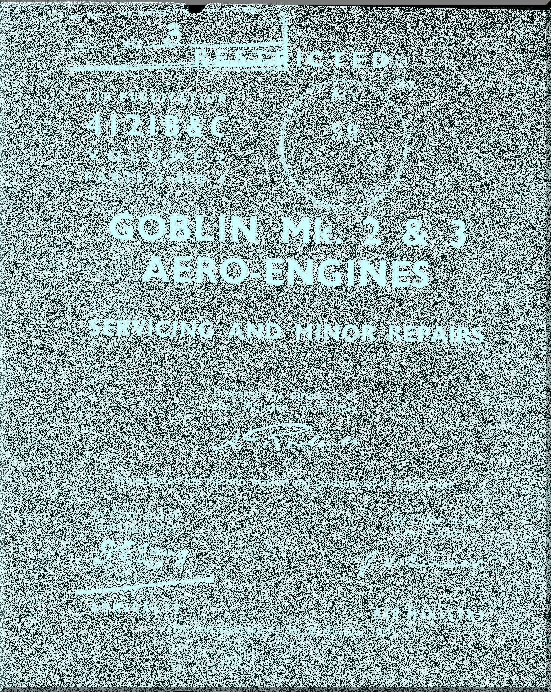 Comprehensive De Havilland Goblin Engine Technical Documentation