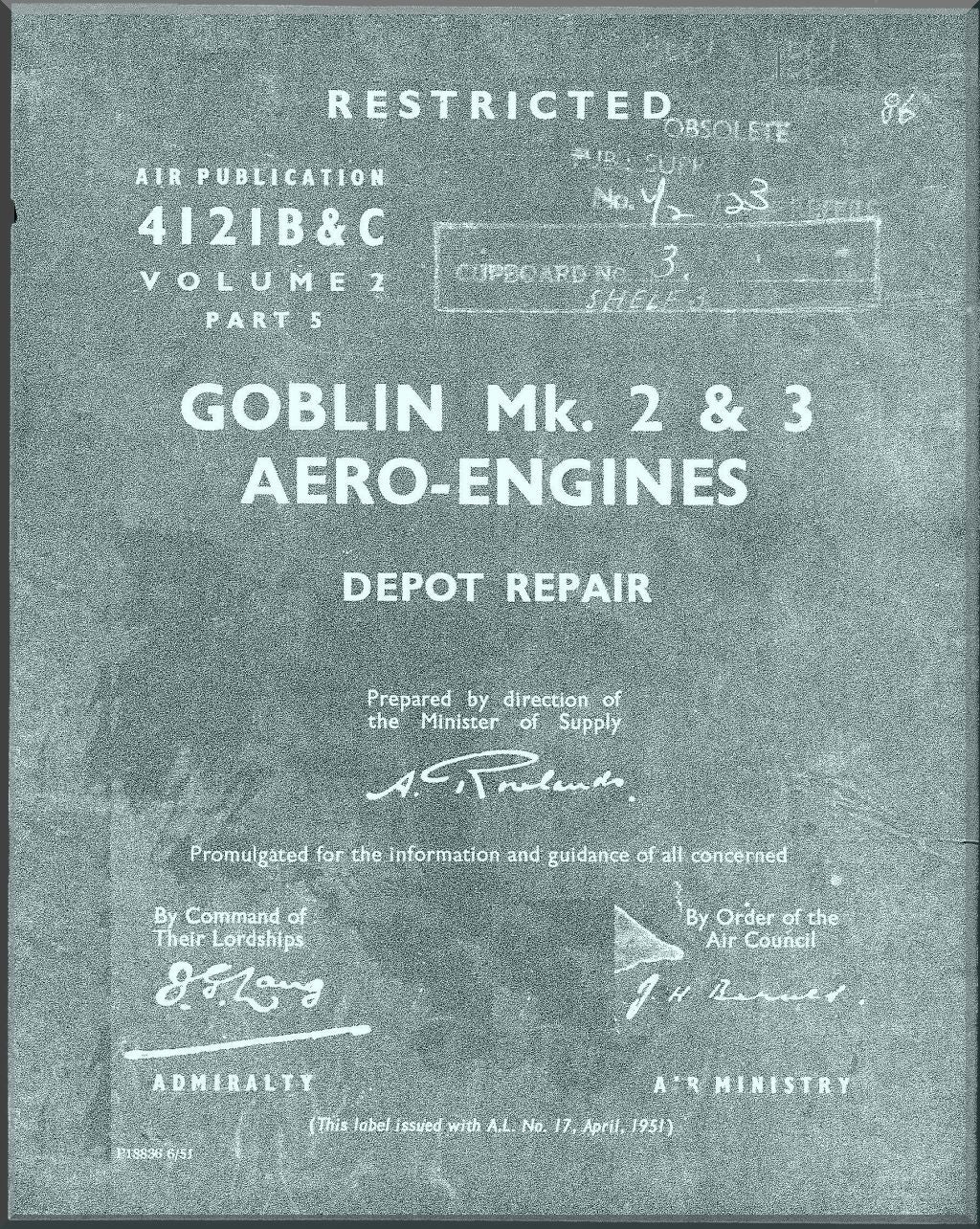 Comprehensive De Havilland Goblin Engine Technical Documentation