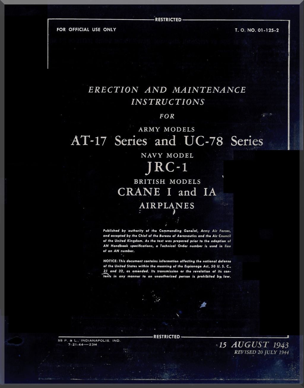 Cessna T-50 / AT-8 / AT-17 Bobcat Aircraft Manuals Collection