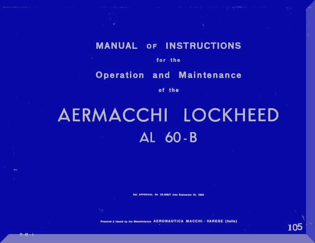 Aermacchi Lockheed Al-60 B-2 Aircraft Manuals Collection - Digital Download