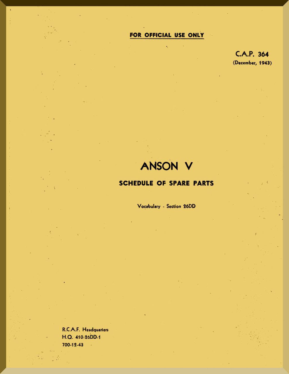 AVRO 652 Anson Aircraft Manuals Collection - Digital Download -