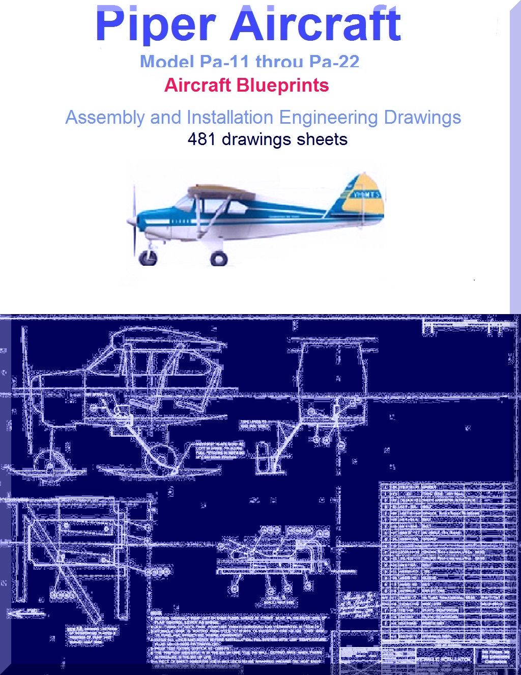 Piper Aircraf Pa-11 to Pa-22 Assembly and Installation Engineering Drawings Blueprints - Download