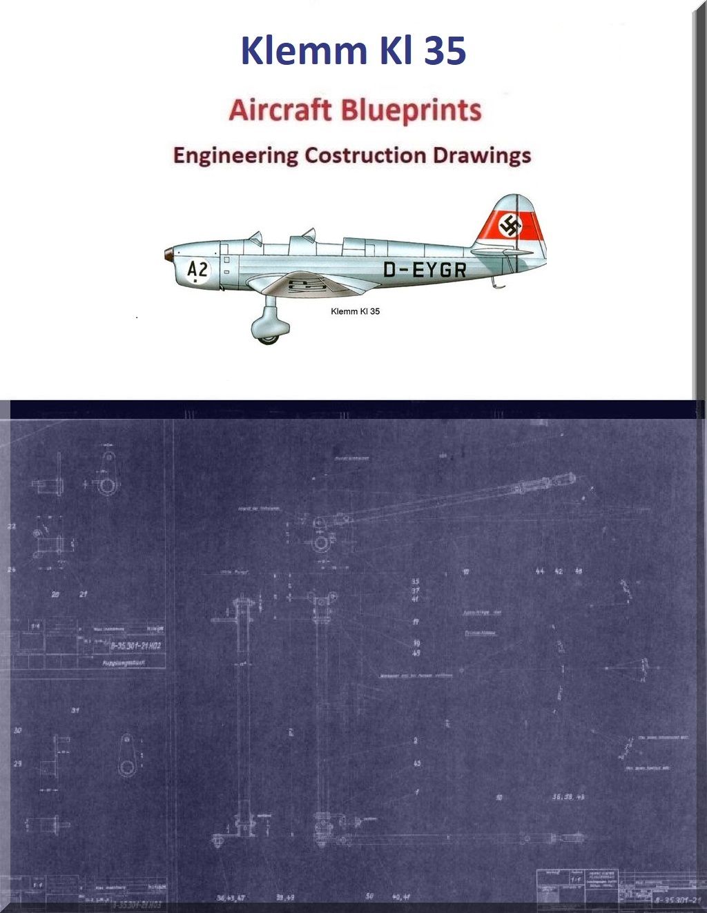 Klemm 35 Aircraft Blueprints Engineering Construction Drawings - Download