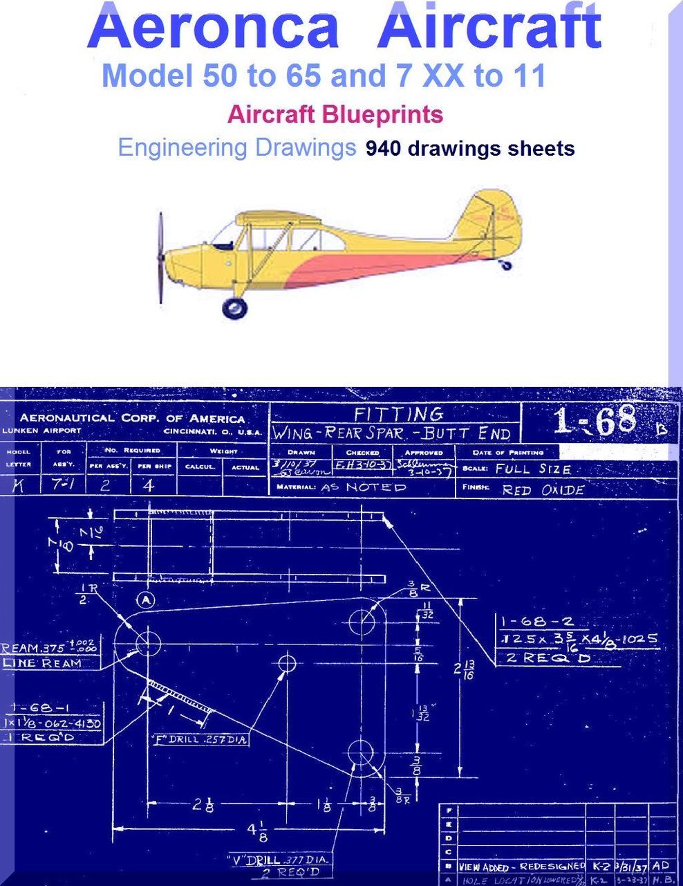 Aeronca Aircraft 50 to 65 and 7 XX to 11 Blueprints Engineering Drawings - Download