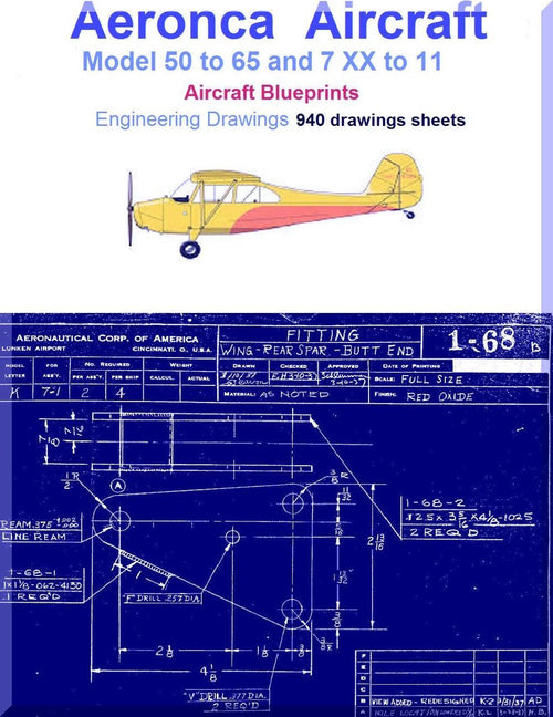 Aeronca Aircraft 50 to 65 and 7 XX to 11 Blueprints Engineering Drawings - Download