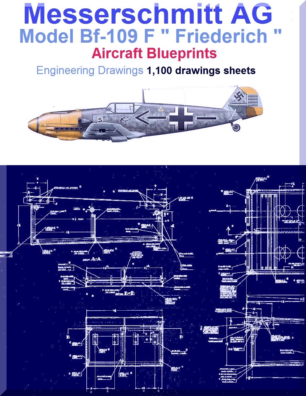 Messerschmitt Bf-109 F Aircraft Blueprints Engineering Drawings - Download