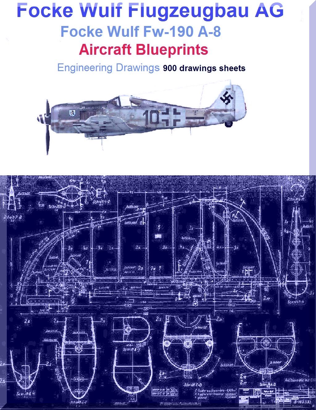 Focke Wulf Fw-190 A-8 Aircraft Blueprints - Download