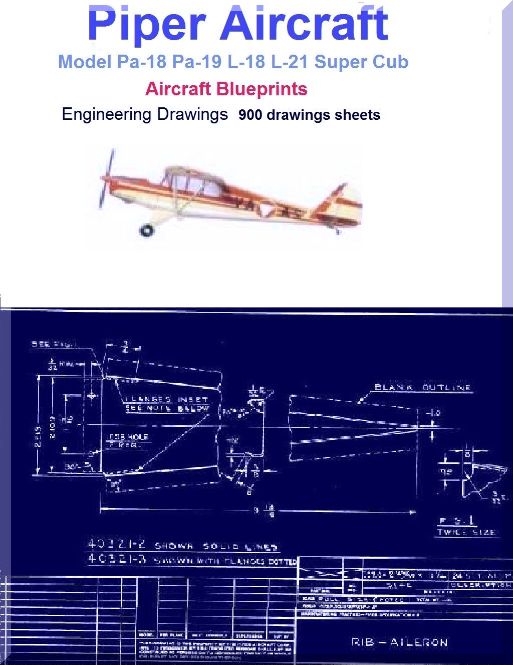 Piper Pa-18 Pa-19 L-18 L-21 Super Cub Aircraft Blueprints - Download
