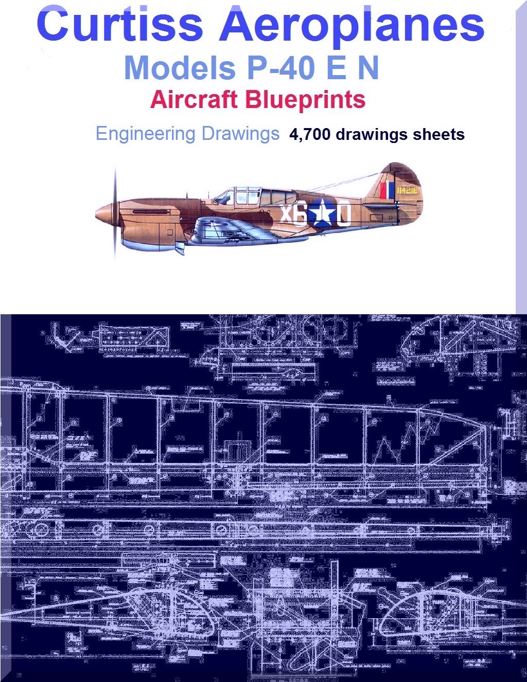 Curtiss P-40 E N Aircraft Blueprints Engineering Drawings - Download