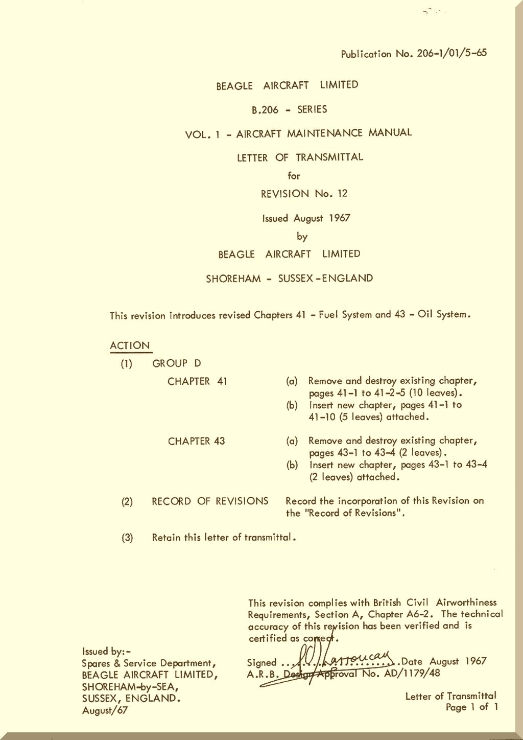 Beagle 206 Aircraft Manuals Collection - Digital Download