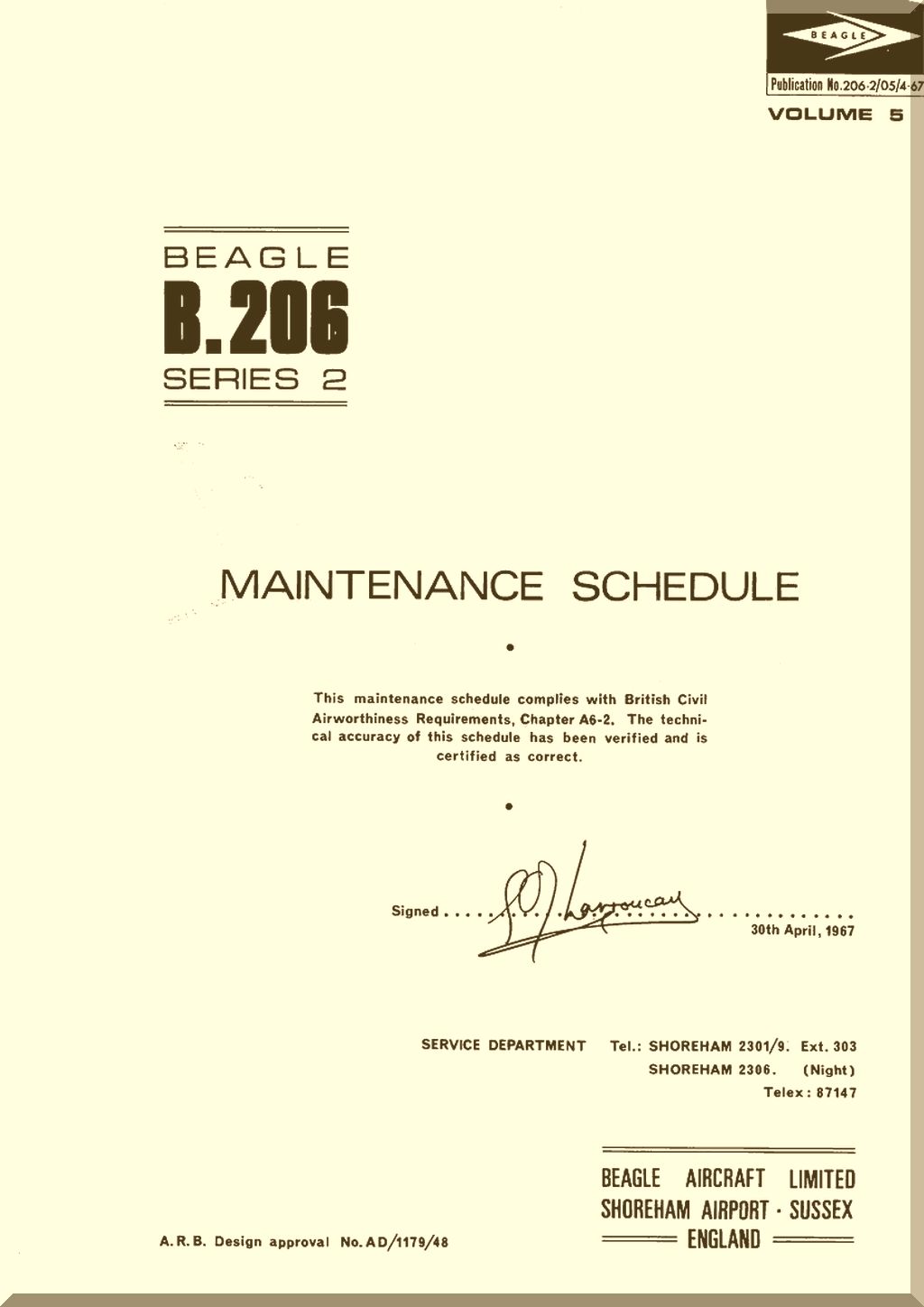 Beagle 206 Aircraft Manuals Collection - Digital Download