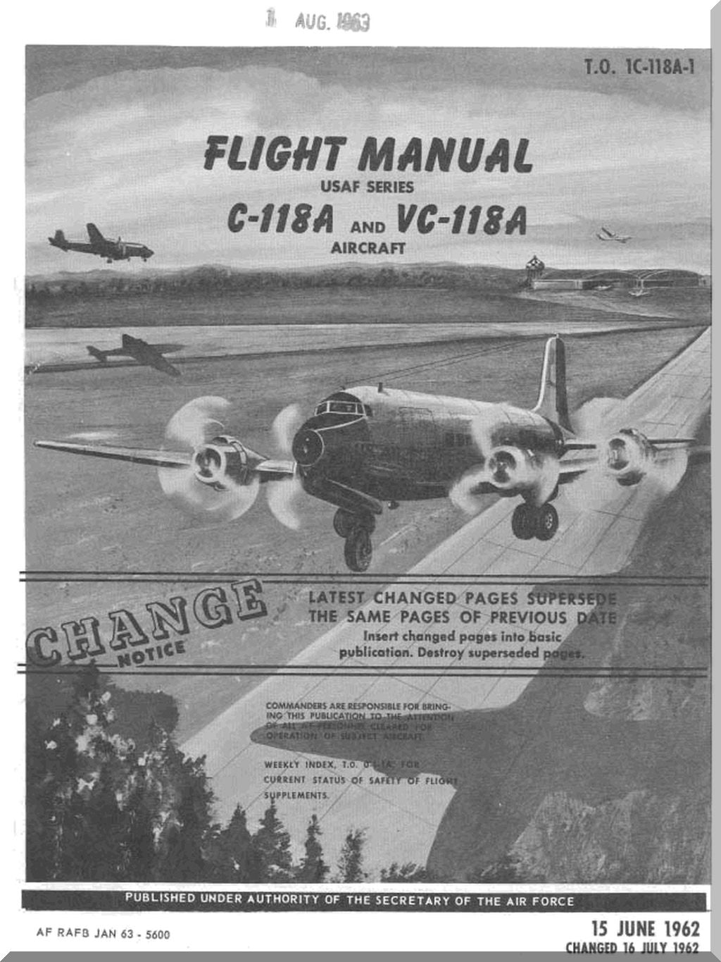 Douglas C-118 A VC-118A Aircraft Flight Manual - 1C-118A-1 - 1962