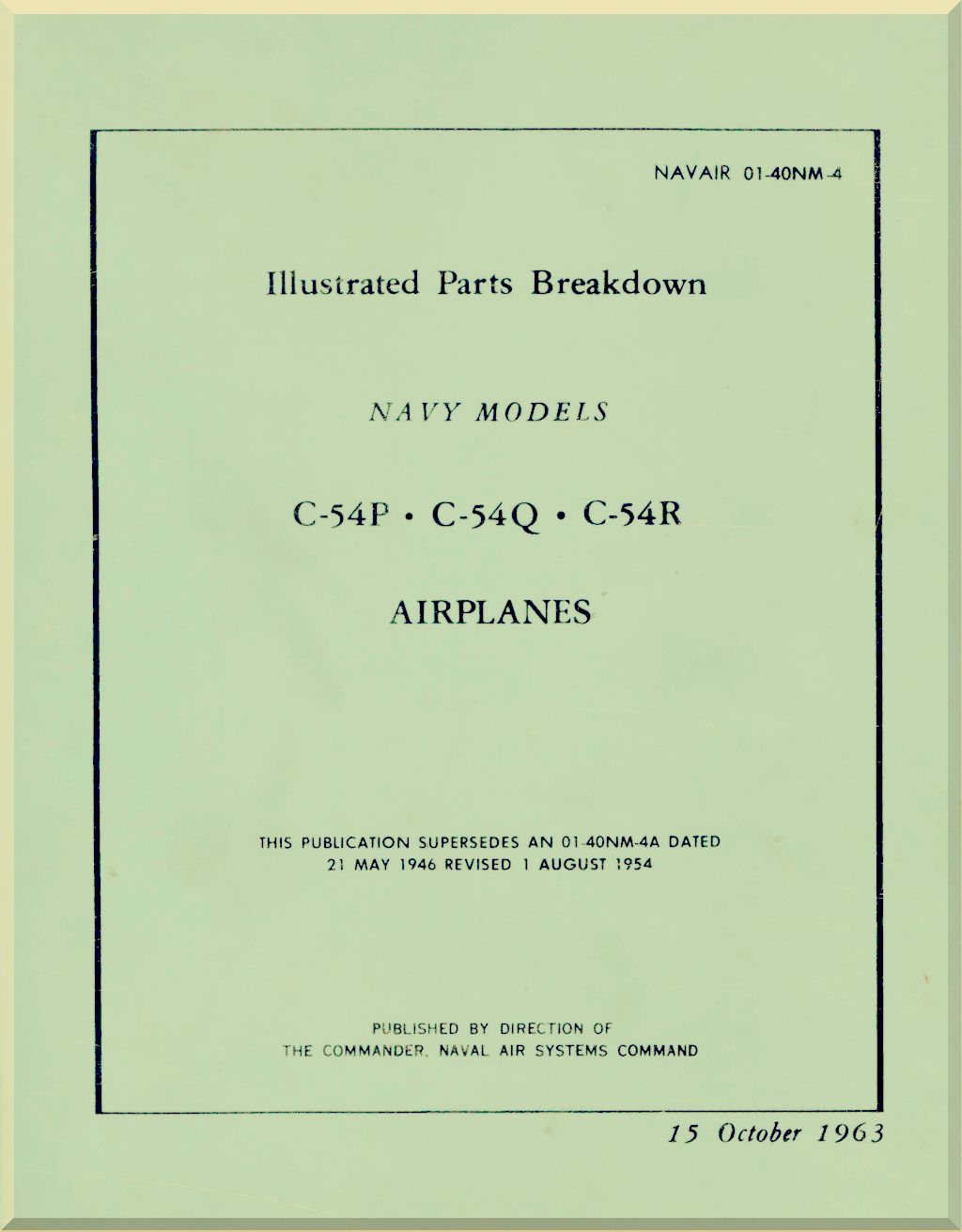 Douglas C-54 / R5D / DC-4 Skymaster Aircraft Manuals Collection