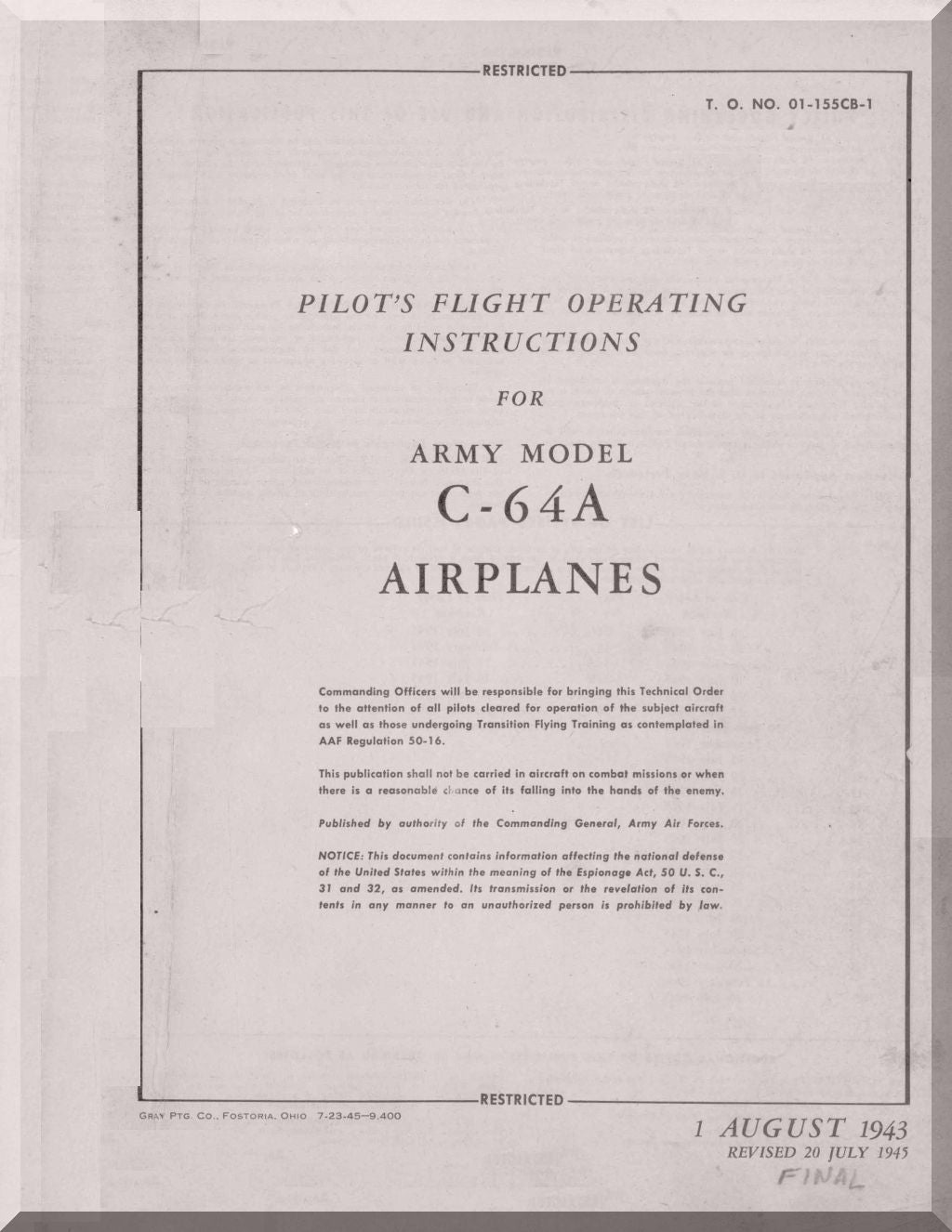 Noorduyn Norseman C-64 Aircraft Manuals Collection - Digital Download