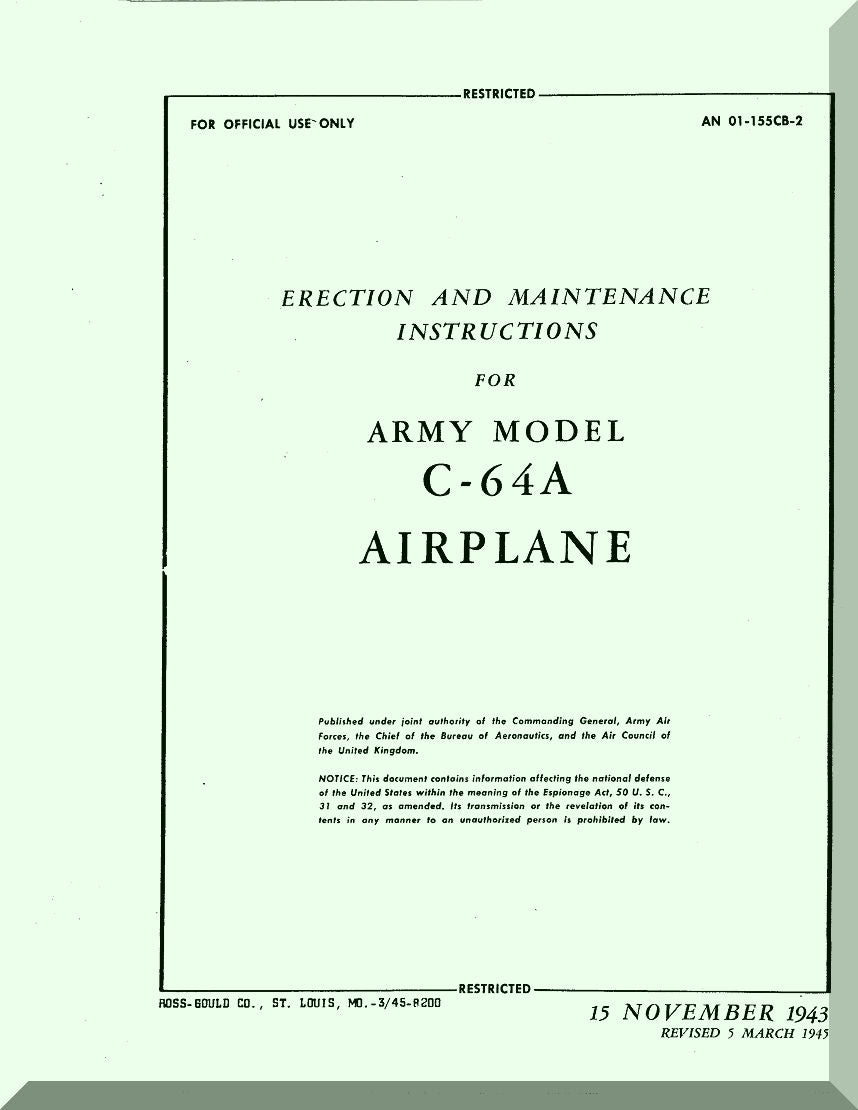 Noorduyn Norseman C-64 Aircraft Manuals Collection - Digital Download
