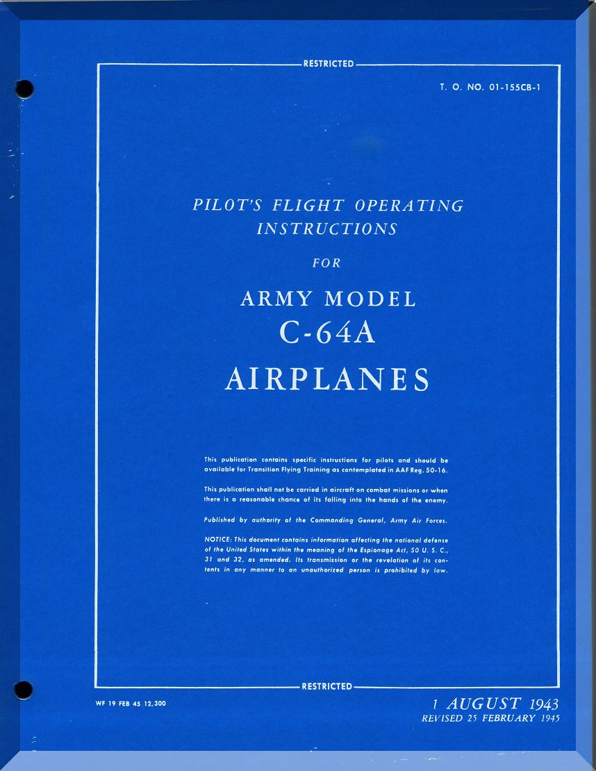 Noorduyn Norseman C-64 Aircraft Manuals Collection - Digital Download