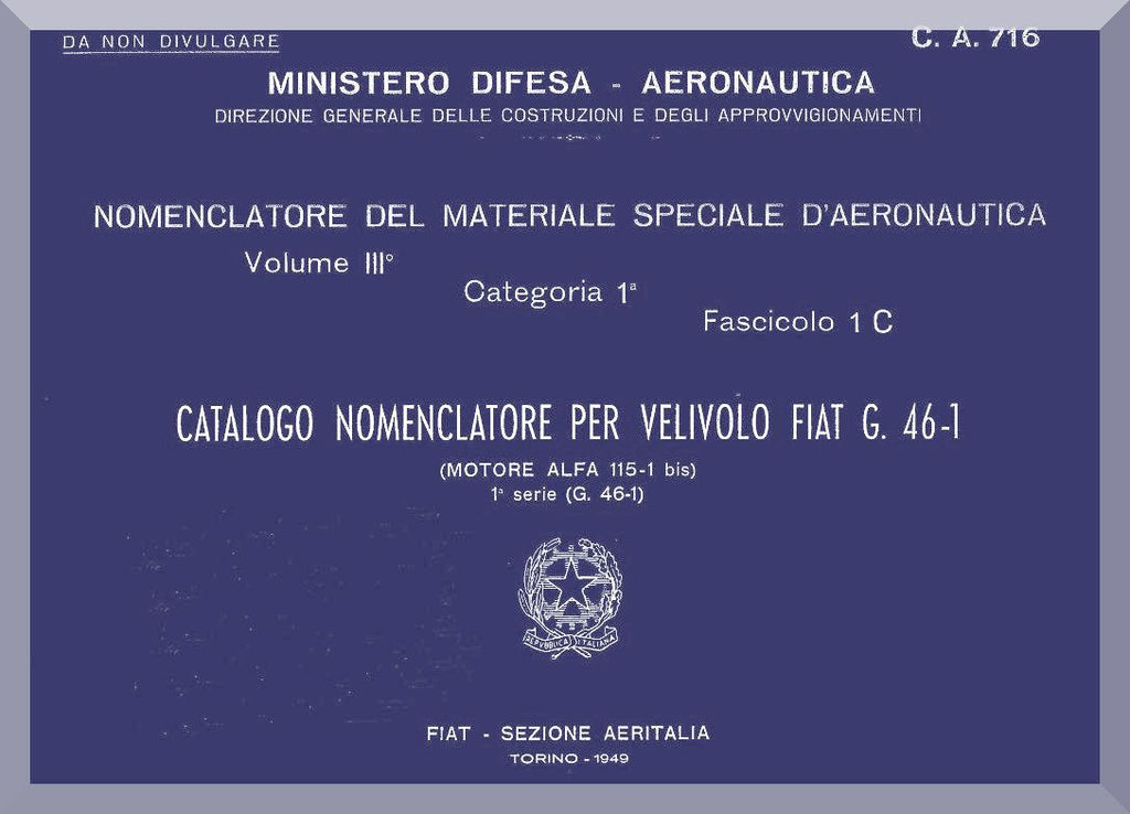 Fiat G.46 — Maintenance, Flight & Parts Manuals · Italian Post-War Trainer Documentation · Digital Download