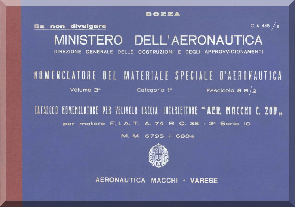 Macchi C.200 Saetta — Maintenance & Technical Manuals · WWII Italian Fighter Documentation · Digital Download
