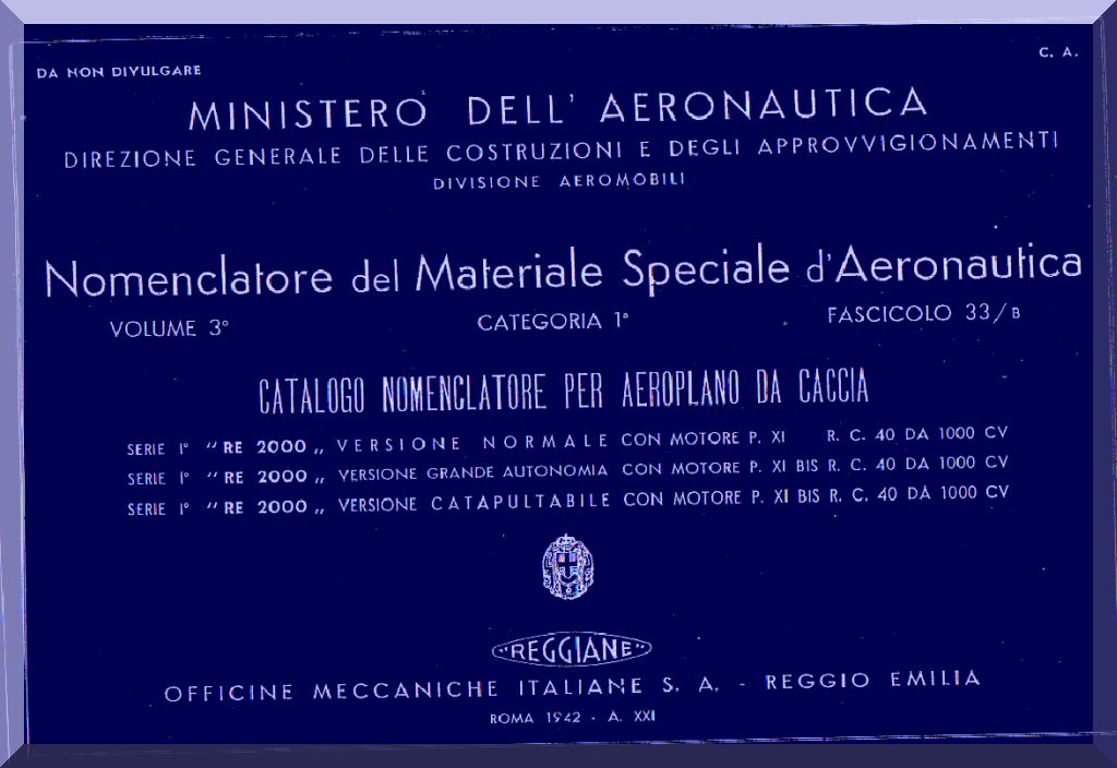 Reggiane Re.2000 Aircraft Manuals Collection - Digital Download