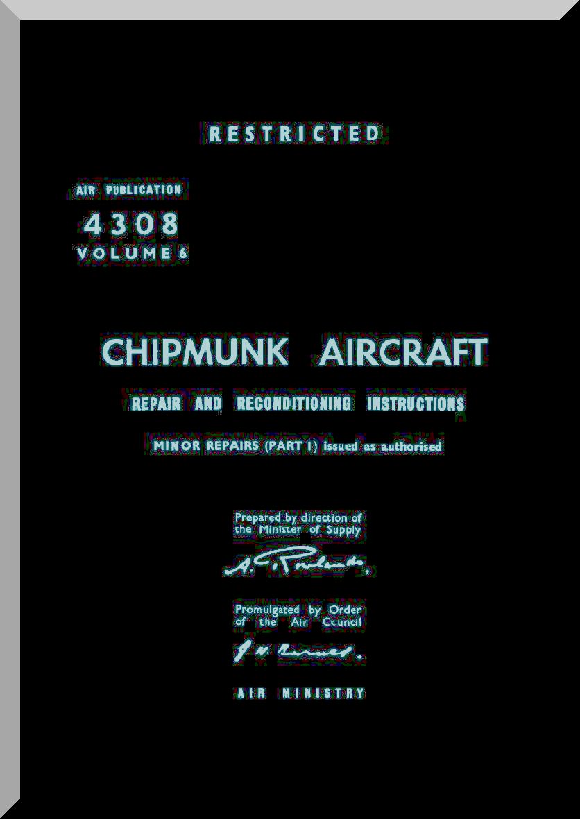 De Havilland DHC-1 Chipmunk Aircraft Manuals Collection - Digital Download -