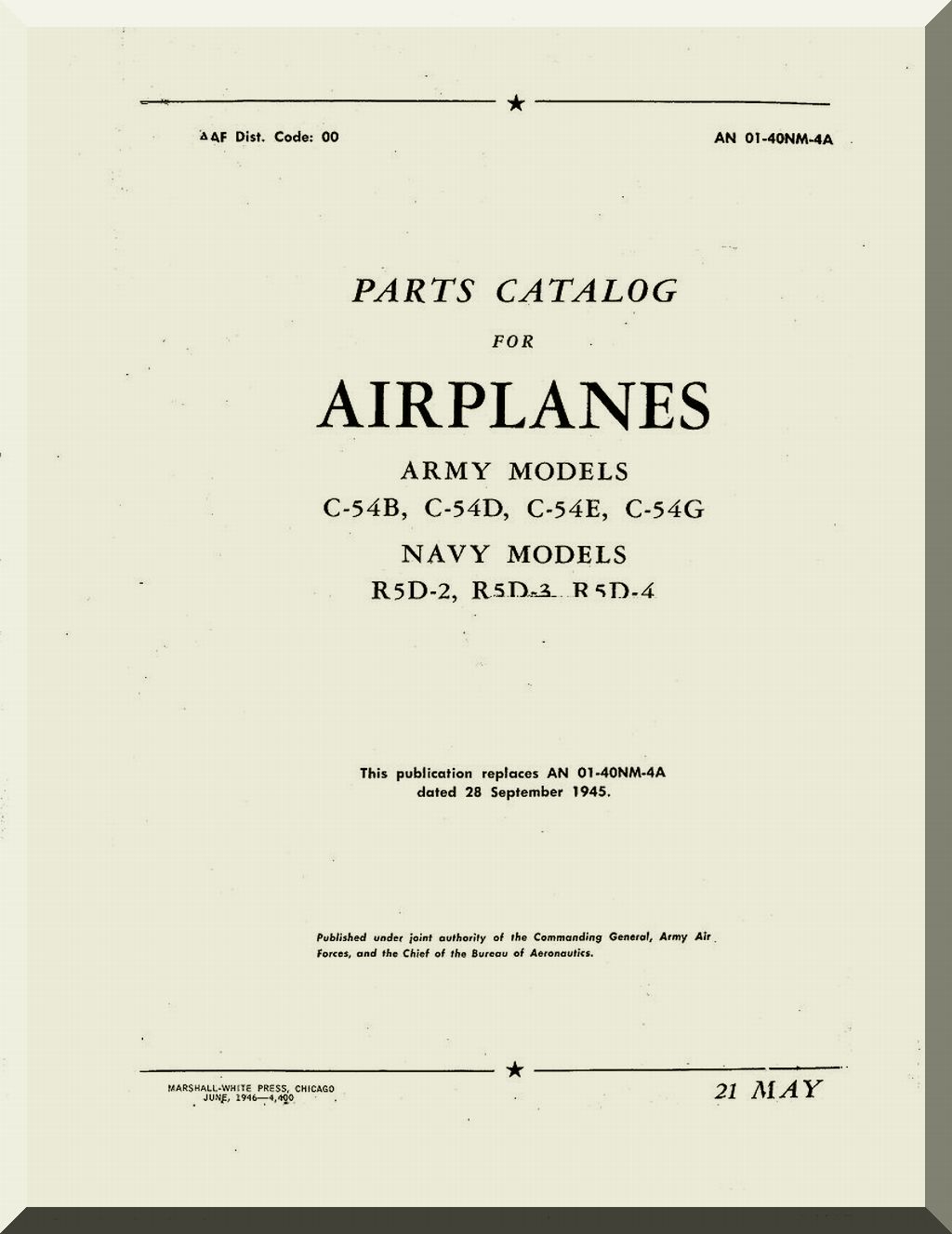 Douglas C-54 / R5D / DC-4 Skymaster Aircraft Manuals Collection