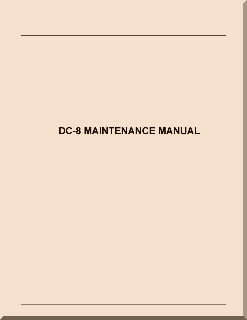 Beige cover of DC-8 Maintenance Manual with black text