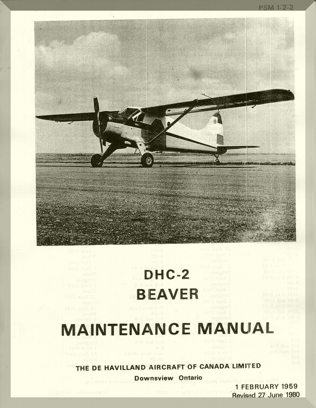 De Havilland DHC-2 Beaver Aircraft Documentation - Download -