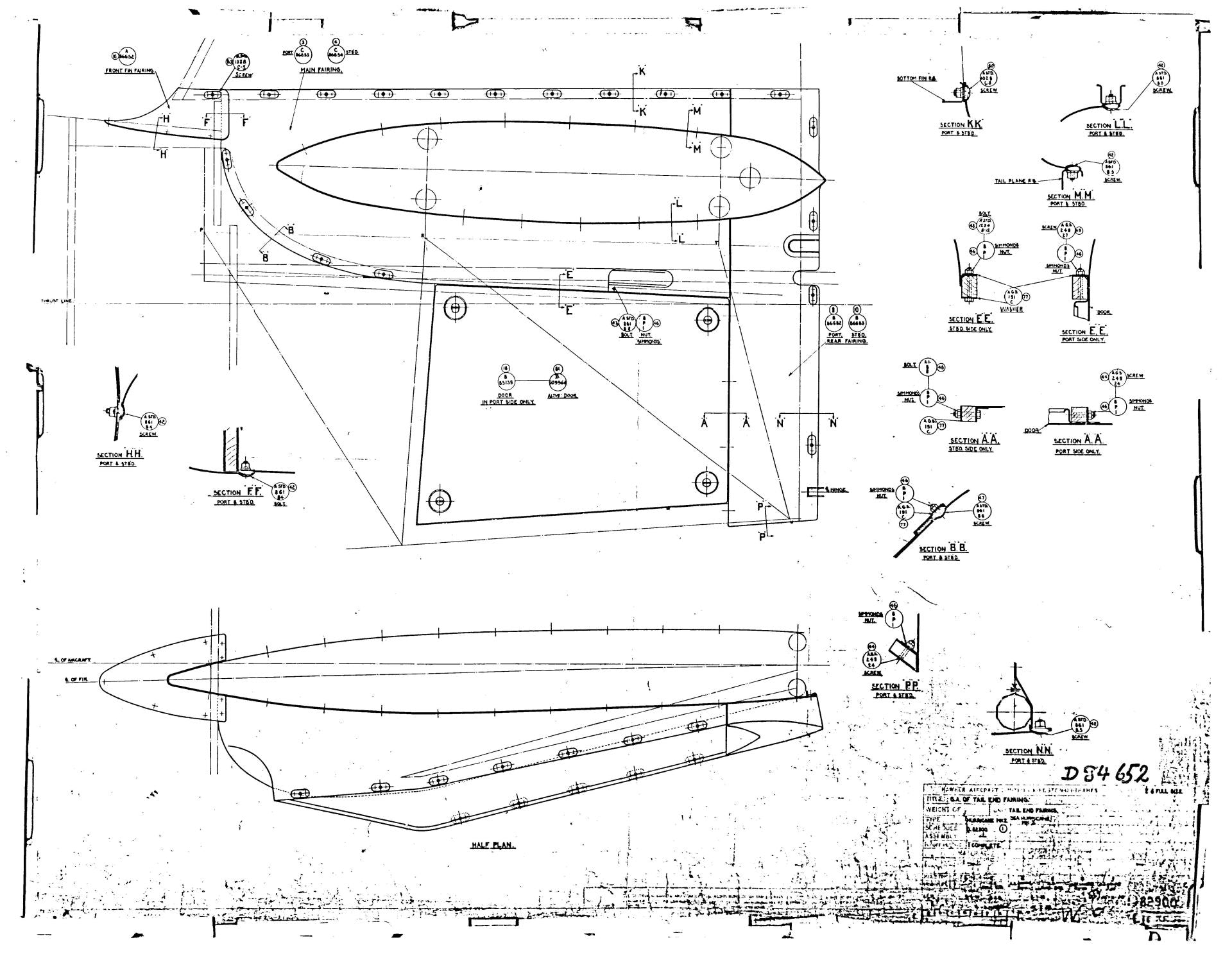 Hawker Aircraft Hurricane Aircraft Blueprints Engineering Drawings- Download