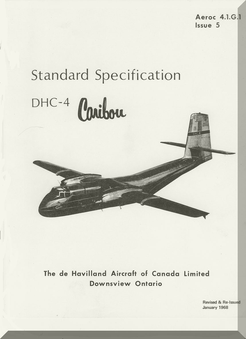 De Havilland DHC-4 Caribou Aircraft Manuals Collection - Digital Download -