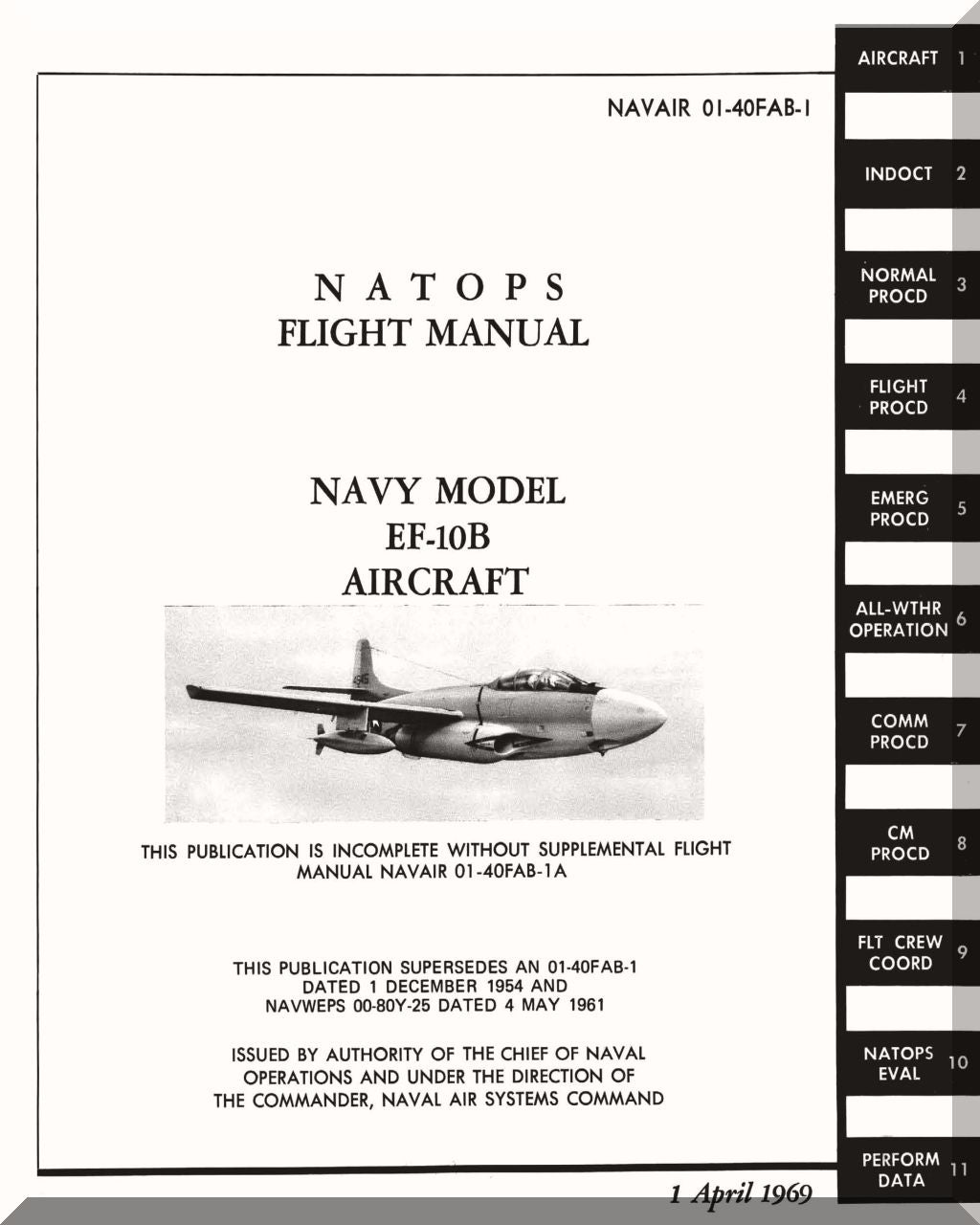 Douglas F3D-2, Aircraft Preliminary Pilot's Handbook Manual , AN 01-40FAB-1, 1951