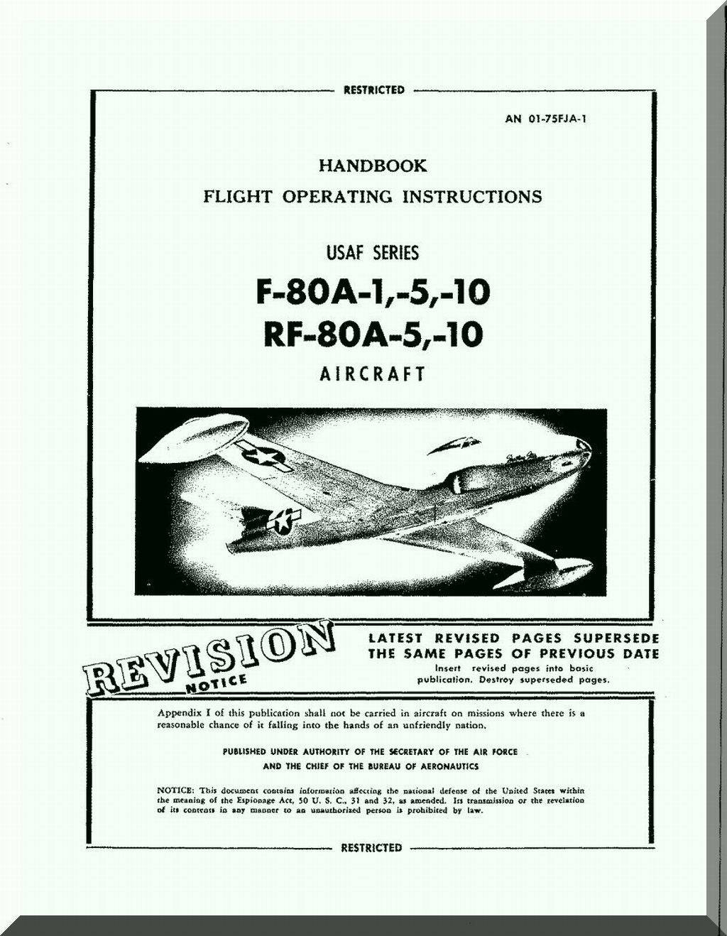 Lockheed P/F-80 Shooting Star Aircraft Manuals Collection - Digital Download