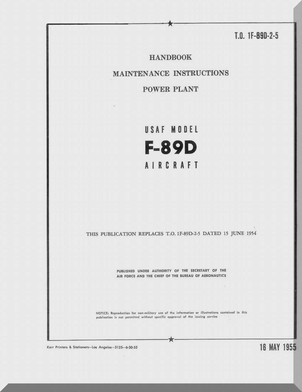 Northrop F-89 Scorpion Aircraft Manuals Collection